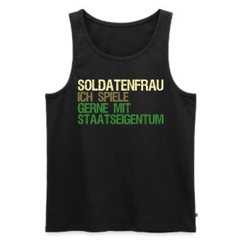 Soldatenfrau Soldat - Männer Premium Bio Tank Top - Schwarz - Vorne - Michal (187cm)