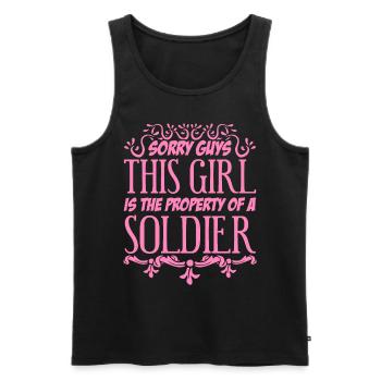 Soldier's wife Soldiers' wives - Men's Premium Organic Tank Top - black - Front - AI Model Male 178 light (178cm)