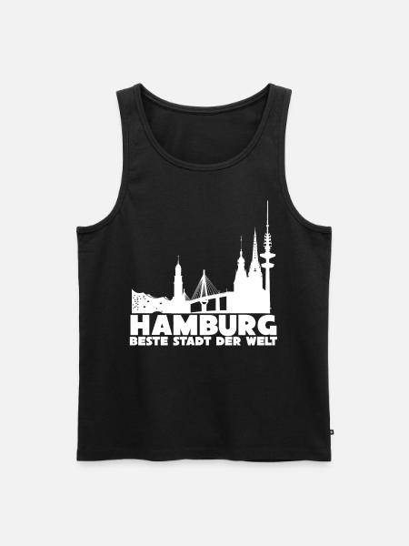 Hamburger Stadt Hamburg - Männer Premium Bio Tank Top - Schwarz