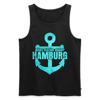Hamburg Hamburger Hafen - Männer Premium Bio Tank Top - Schwarz - Vorne - Michal (187cm)
