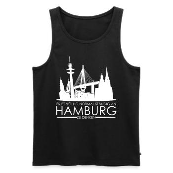 Hamburg Brücke Hamburger - Männer Premium Bio Tank Top - Schwarz - Vorne - Michal (187cm)