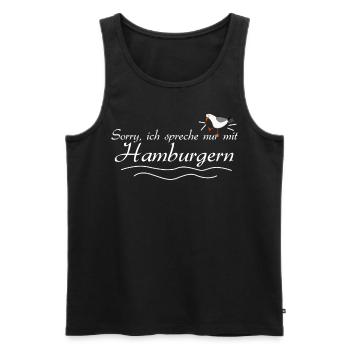 Hamburger Möwe Hamburg - Männer Premium Bio Tank Top - Schwarz - Vorne - Michal (187cm)