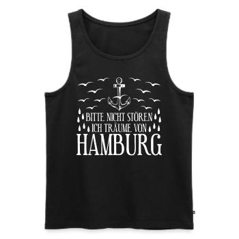 Hamburger Hafen - Männer Premium Bio Tank Top - Schwarz - Vorne - Michal (187cm)