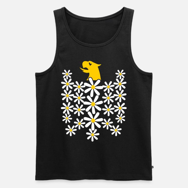 Gänseblümchen Bundesadler aus Blüten - Männer Premium Bio Tank Top - Schwarz