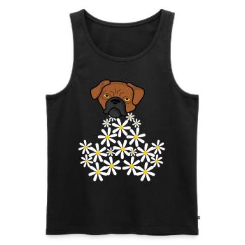Daisy Dog of Flowers - Men's Premium Organic Tank Top - black - Front - AI Model Male 178 light (178cm)