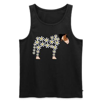 Horse made of daisy horses - Men's Premium Organic Tank Top - black - Front - AI Model Male 178 light (178cm)