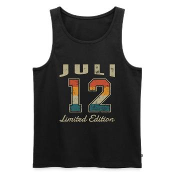 Date de naissance : Juillet 2012 - Edition Limitée Rétro - Débardeur bio Premium Homme - noir - Devant - Michal (187cm)