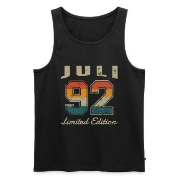 Date de naissance: Juillet 1992 - Edition Limitée Rétro - Débardeur bio Premium Homme - noir - Devant - Michal (187cm)