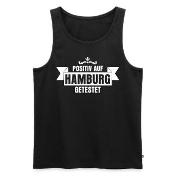 Hamburg Hamburger Spruch - Männer Premium Bio Tank Top - Schwarz - Vorne - AI Model Male 178 light (178cm)