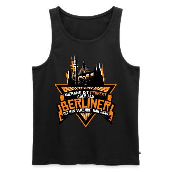 Berlin Spruch Berliner - Männer Premium Bio Tank Top - Schwarz - Vorne - AI Model Male 178 light (178cm)