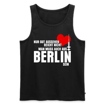 Berlin lusitger Spruch für Berliner - Männer Premium Bio Tank Top - Schwarz - Vorne - Michal (187cm)