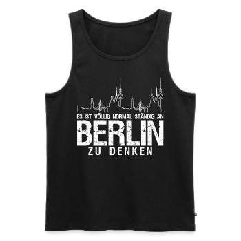 Berlin Pankow Berliner - Männer Premium Bio Tank Top - Schwarz - Vorne - Michal (187cm)
