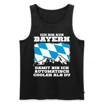 Bayern Flagge - Männer Premium Bio Tank Top - Schwarz - Vorne - Michal (187cm)