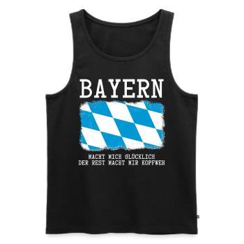Bayern Spruch - Männer Premium Bio Tank Top - Schwarz - Vorne - Michal (187cm)