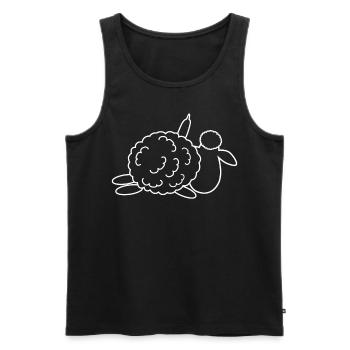 Sheep shows middle finger - Men's Premium Organic Tank Top - black - Front - Michal (187cm)