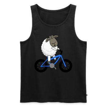 Moutons à vélo - Débardeur bio Premium Homme - noir - Devant - Michal (187cm)