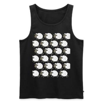 Moutons Moutons - Débardeur bio Premium Homme - noir - Devant - Michal (187cm)