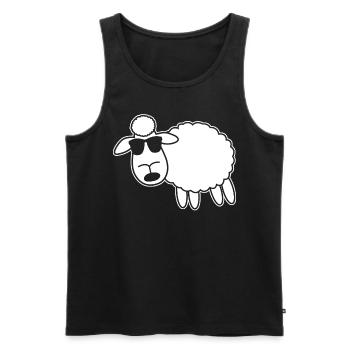 Sheep with sunglasses - Men's Premium Organic Tank Top - black - Front - Michal (187cm)