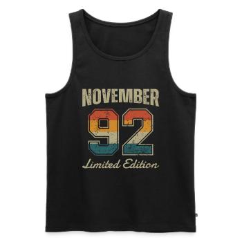 Date de naissance : Novembre 1992 - Edition Limitée Rétro - Débardeur bio Premium Homme - noir - Devant - Michal (187cm)