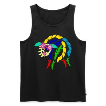 Schaf aus Blumen Schafe - Männer Premium Bio Tank Top - Schwarz - Vorne - AI Model Male 178 light (178cm)
