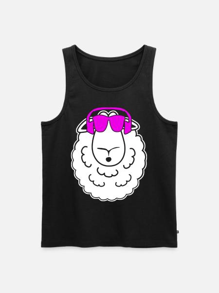 Sheep Shepherd Headphones Sheep - Men's Premium Organic Tank Top - black