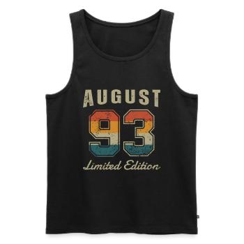 Date de naissance : Août 1993 - Edition Limitée Rétro - Débardeur bio Premium Homme - noir - Devant - Michal (187cm)