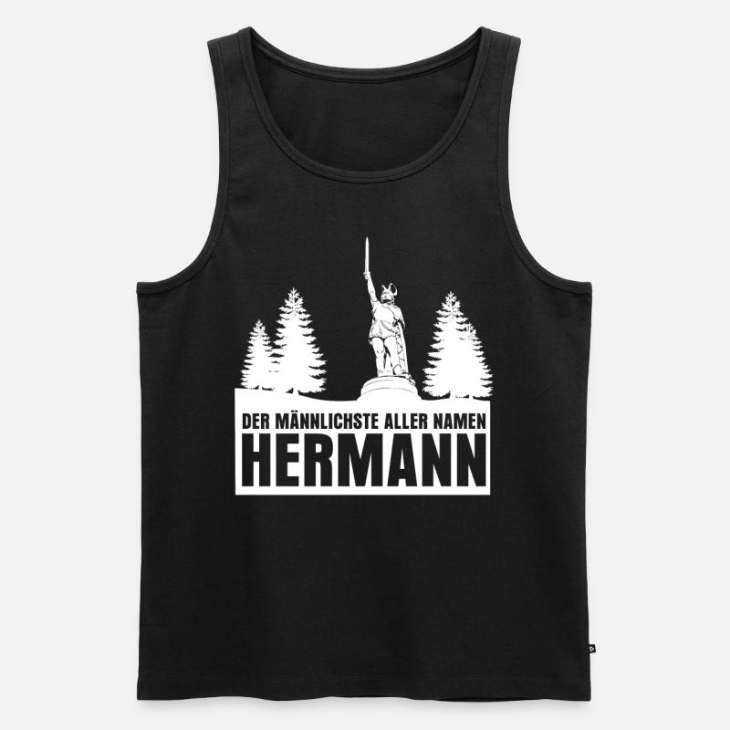 Hermannsdenkmal Witz Detmold Lippe - Männer Premium Bio Tank Top - Schwarz