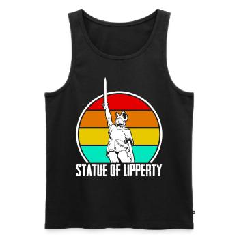Teuteburger Wald Hermannsdenkmal - Männer Premium Bio Tank Top - Schwarz - Vorne - AI Model Male 178 light (178cm)