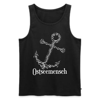 Ostseeküste Ostseemensch Möwen Ostsee - Männer Premium Bio Tank Top - Schwarz - Vorne - Michal (187cm)