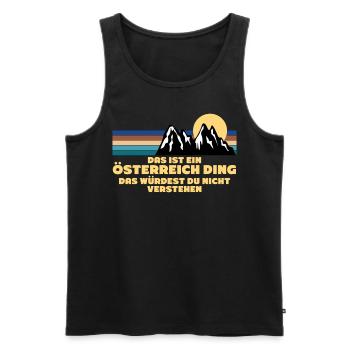 Österreich Spruch Österreicher - Männer Premium Bio Tank Top - Schwarz - Vorne - Michal (187cm)