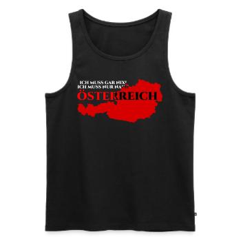 Österreich Urlaub Spruch Österreicher - Männer Premium Bio Tank Top - Schwarz - Vorne - Michal (187cm)
