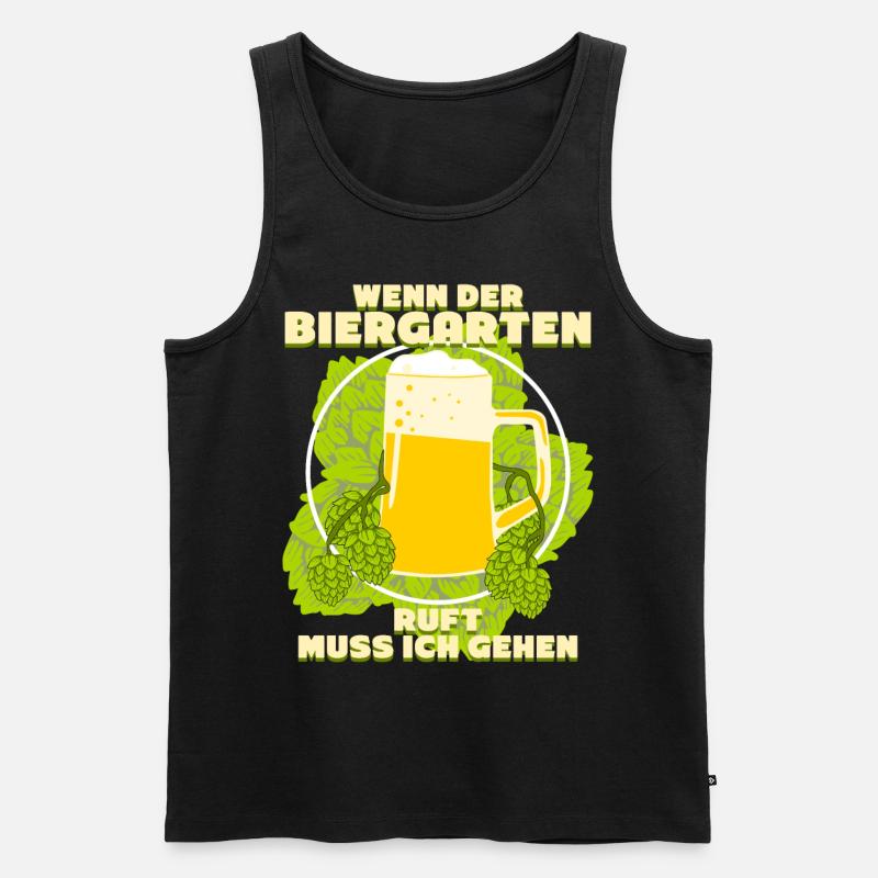 Der Biergarten ruft - Männer Premium Bio Tank Top - Schwarz