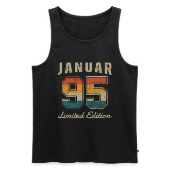 Geburtstag: Januar 1995 - Limited Edition Retro - Männer Premium Bio Tank Top - Schwarz - Vorne - Michal (187cm)