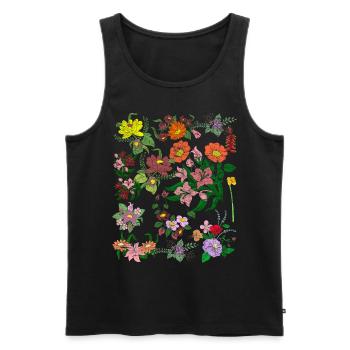 Wildflowers Botanist Nature Flowers Gift Botany - Men's Premium Organic Tank Top - black - Front - Michal (187cm)