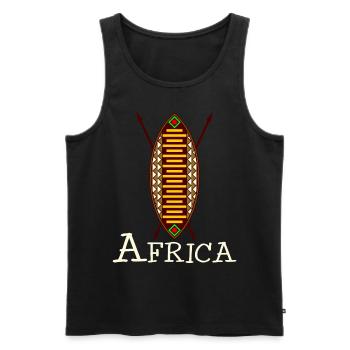 Afrique bouclier africain - Débardeur bio Premium Homme - noir - Devant - AI Model Male 178 light (178cm)