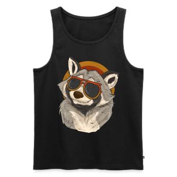 Coole Sonnenbrille Trash Panda Geschenk Waschbär - Männer Premium Bio Tank Top - Schwarz - Vorne - Michal (187cm)