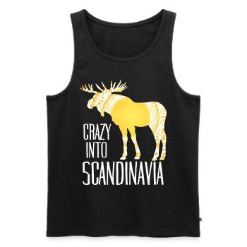 Scandinavia Viking Elk - Men's Premium Organic Tank Top - black - Front - Michal (187cm)