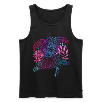 Polynésie Cadeau d’Animal de Mer Tortue Animale - Débardeur bio Premium Homme - noir - Devant - Michal (187cm)