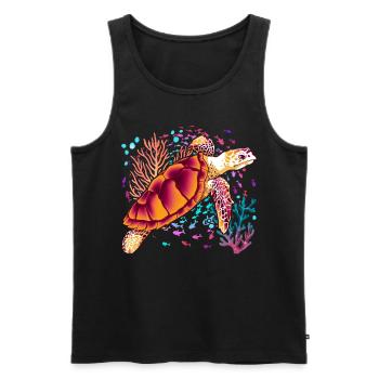 Buntes Ozean Tier Geschenk Meeresschildkröte - Männer Premium Bio Tank Top - Schwarz - Vorne - Michal (187cm)