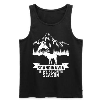 Scandinavia Moose Hiking - Men's Premium Organic Tank Top - black - Front - Michal (187cm)