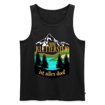 Klettersteig Bergsteigen Bergwandern - Männer Premium Bio Tank Top - Schwarz - Vorne - AI Model Male 178 light (178cm)