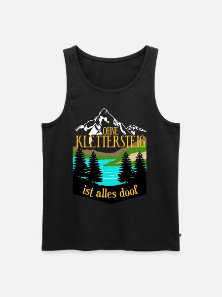 Klettersteig Bergsteigen Bergwandern - Männer Premium Bio Tank Top - Schwarz