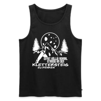 Klettersteig Berge Wandern Bergwandern - Männer Premium Bio Tank Top - Schwarz - Vorne - AI Model Male 178 light (178cm)