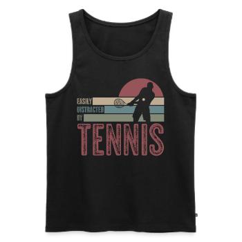 Balles de tennis Balles de tennis Joueurs de tennis - Débardeur bio Premium Homme - noir - Devant - AI Model Male 178 light (178cm)