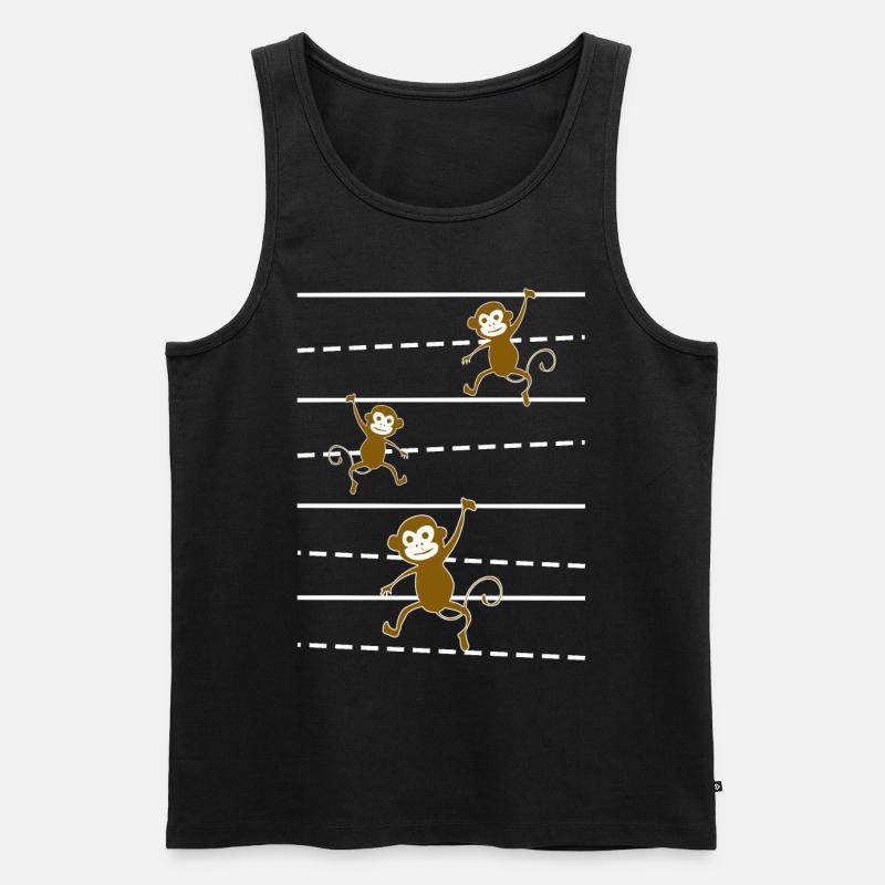 Affe lustige Affen - Männer Premium Bio Tank Top - Schwarz