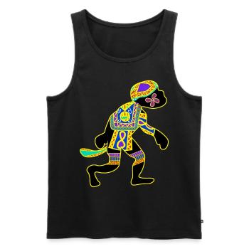 Monkey with patterns Monkey - Men's Premium Organic Tank Top - black - Front - AI Model Male 178 light (178cm)