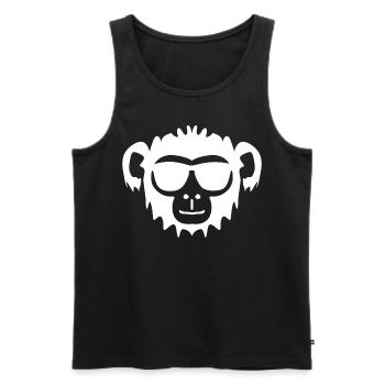 Monkey with sunglasses monkey - Men's Premium Organic Tank Top - black - Front - AI Model Male 178 light (178cm)