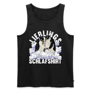 Nachteule Pinguin Geschenk Lieblings Schlafshirt - Männer Premium Bio Tank Top - Schwarz - Vorne - Michal (187cm)