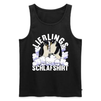 Lieblings Schlafshirt Tier Pyjama Geschenk Pinguin - Männer Premium Bio Tank Top - Schwarz - Vorne - Michal (187cm)