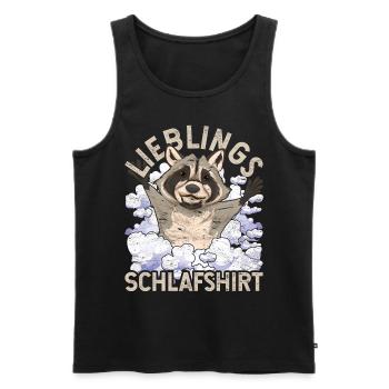 Nachteule Waschbär Geschenk Lieblings Schlafshirt - Männer Premium Bio Tank Top - Schwarz - Vorne - Michal (187cm)
